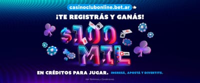 Welcome banner with exclusive promotions from Casino Melincué